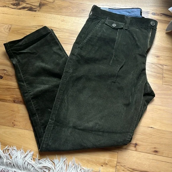 J. Crew Men's Corduroy Pants in Dark Green - Picture 1 of 4
